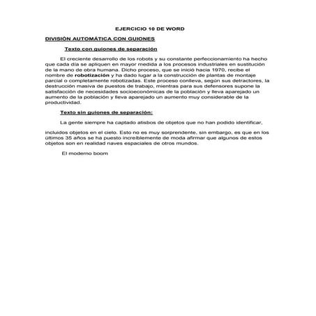 Ejercicio 10 de word