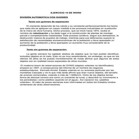 Ejercicio 10 de word