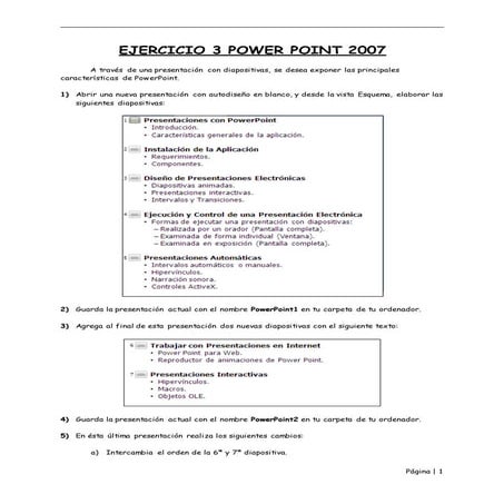 Ejercicio práctico power point no. 1 | PDF