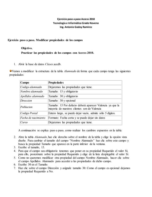 Ejercicio access 1 primer trimestre
