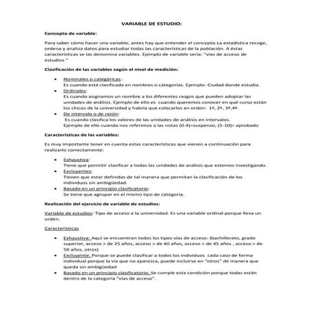 Ejercicio cómo hacer una variable de estudio