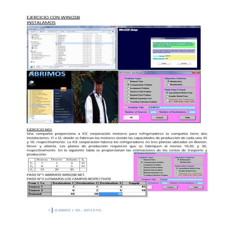 Ejercicio con winqsb | PDF