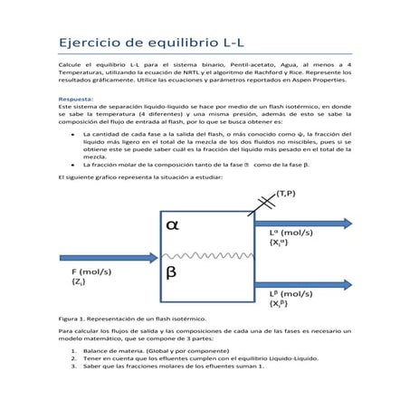 Ejercicio de equilibrio liquido-liquido