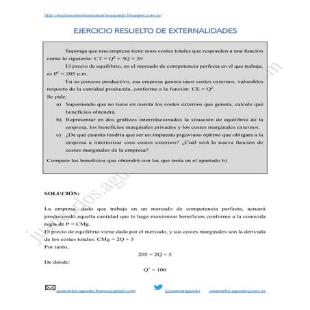 Ejercicio de externalidades