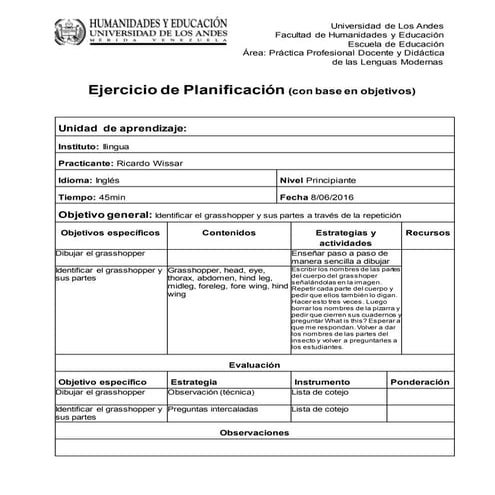 Ejercicio de planificación
