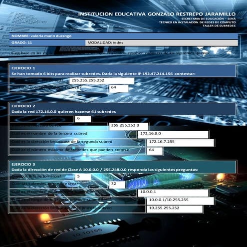 EJERCICIO DE SUBREDES.