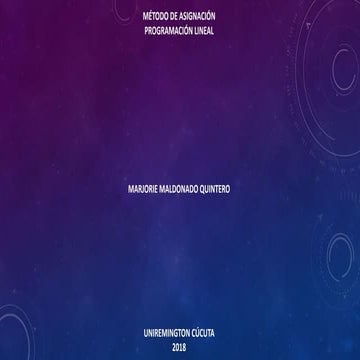 Ejercicio metodo de asignacion