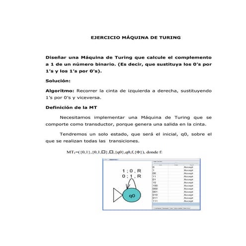 Ejercicio máquina de turing