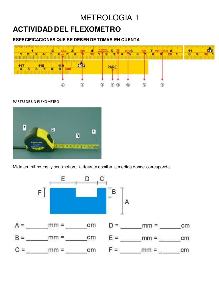 Ejercicio para flexometro metrologia 1