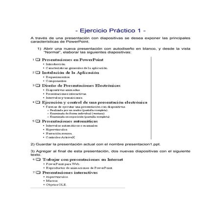 power point ejercicios | PDF