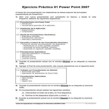 Ejercicio práctico power point no. 1 | PDF