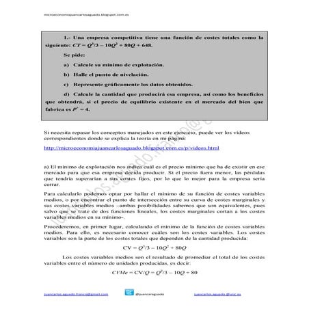 Ejercicio resuelto competencia perfecta