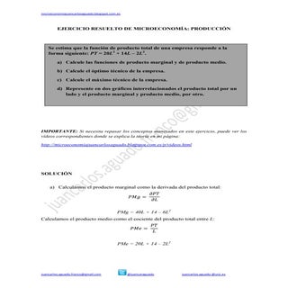 Ejercicio resuelto de microeconomía...