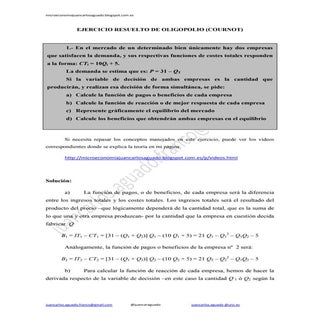 Ejercicio resuelto oligopolio