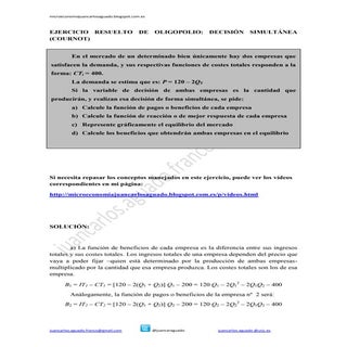 Ejercicio resuelto del oligopolio (...