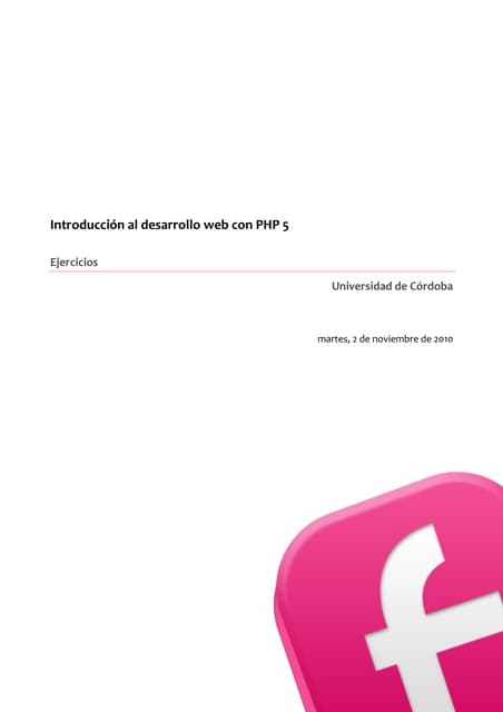 Iniciación PHP 5. Ejercicios