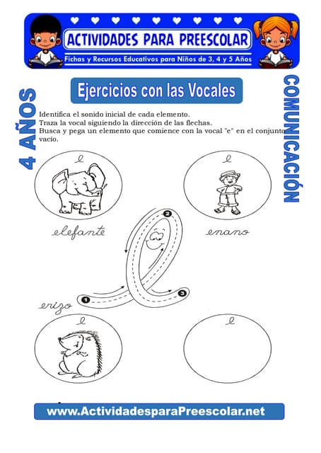 Actividades Con La Letra E Para Niños De 3 Años Cuaderno De
