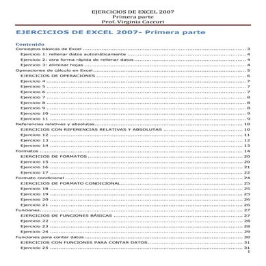 Ejercicios practicos y ejemplos de Excel