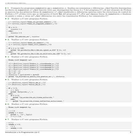 Ejercicios  introduccion a la programación en C