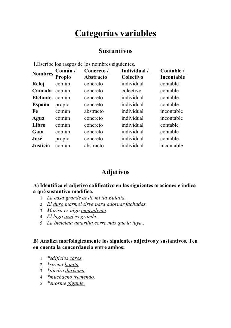 Ejercicios Morfologicos