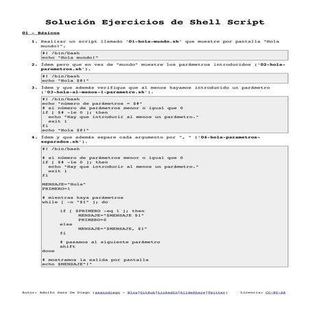 Ejercicios resuelto de shell script | PDF