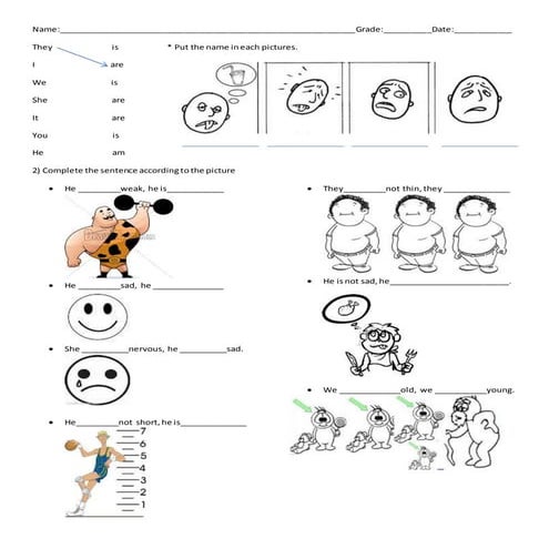 VERB TO BE AND ADJECTIVES EXERCISES