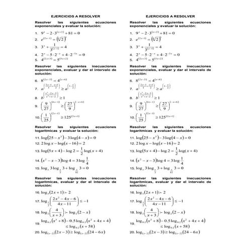 Ejercicios a resolver | PDF