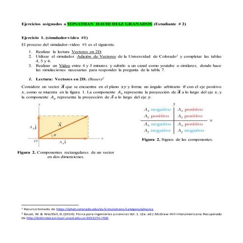 Ejercicios asignados a yonathan david diaz granados