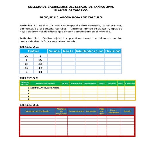 Ejercicios bloque II