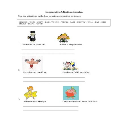 Ejercicios con comparativos