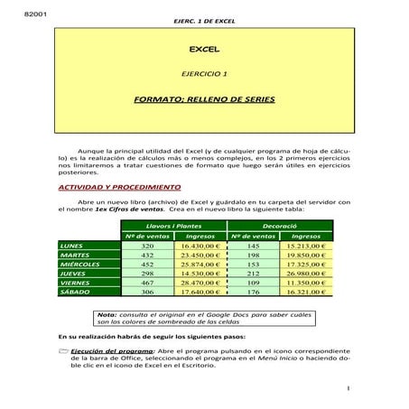 Ejercicios con  soluciones  excel