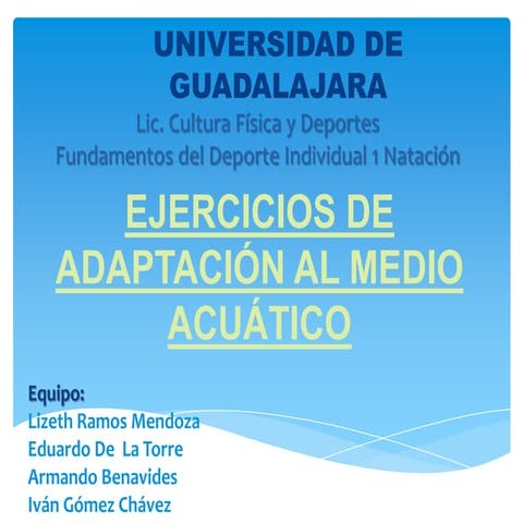 Ejercicios de adaptación al medio acuático