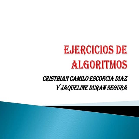 Ejercicios de algoritmos