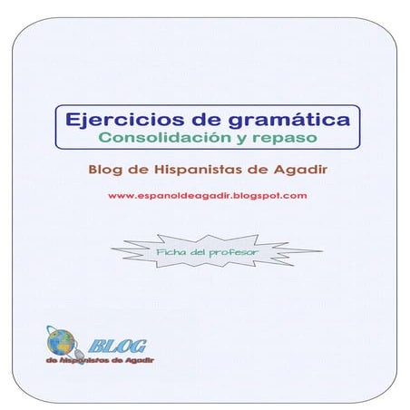 Ejercicios de consolidación en español.ficha del profesor.
