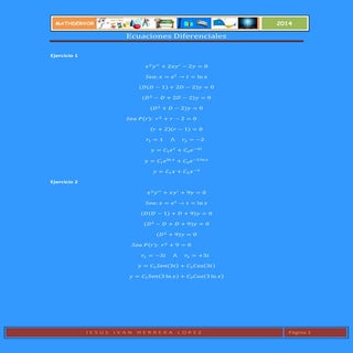 12 ejercicios resueltos de ED Euler...