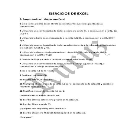 Ejercicios de excel