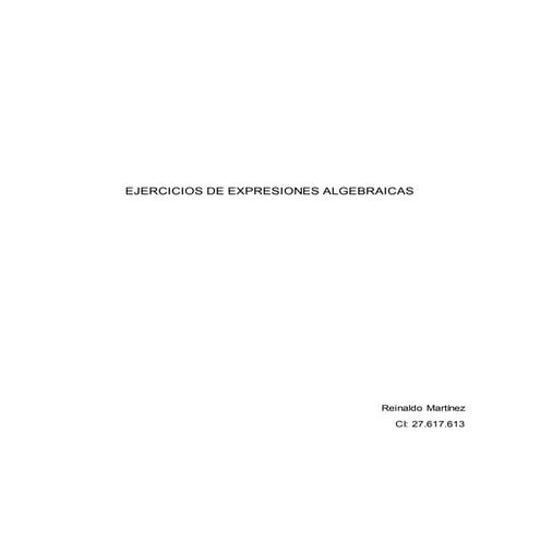 Ejercicios de expresiones algebraicas | DOCX