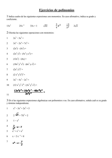 Hojas De Trabajo Para Simplificar Y Evaluar Expresiones Algebraicas
