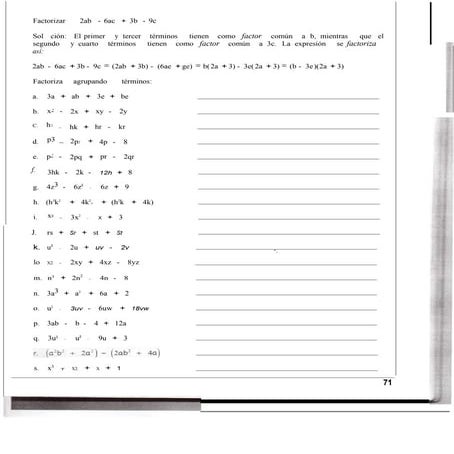 Ejercicios de factor comun por agrupacion de terminos | PDF