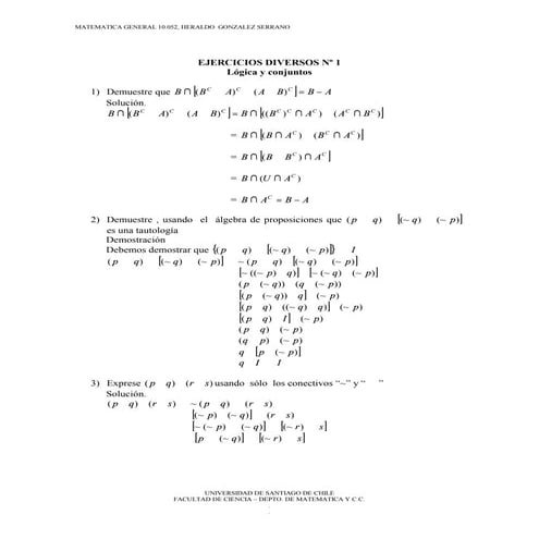 Ejercicios de lógica proposicional