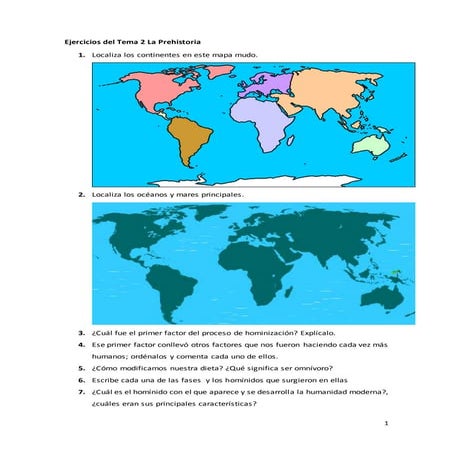 Ejercicios del tema 2 la prehistoria