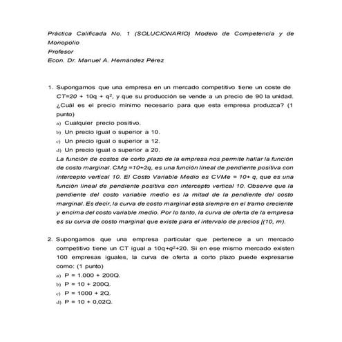 Ejercicios de monopolio