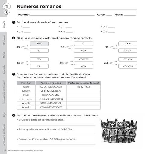 ejercicios de Números romanos.pdf kkkkkk