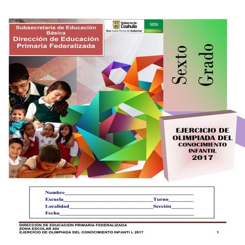 Ejercicios de olimpiada del conocimiento infantil 2017