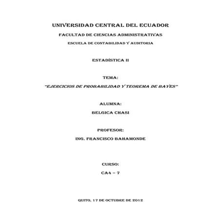 Ejercicios de probabilidad y teorema de bayes