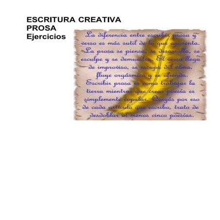Prosa creativa. Ejercicios