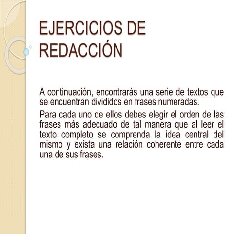 Ejercicios de redacción | PPTX