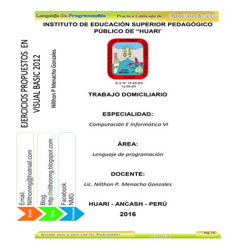 Ejercicios de visual basic 2012