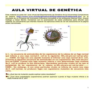 Ejercicios de Genética mutación y r...