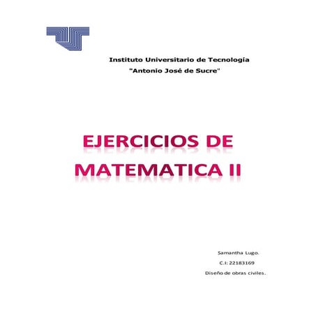 Ejercicios matematica II.